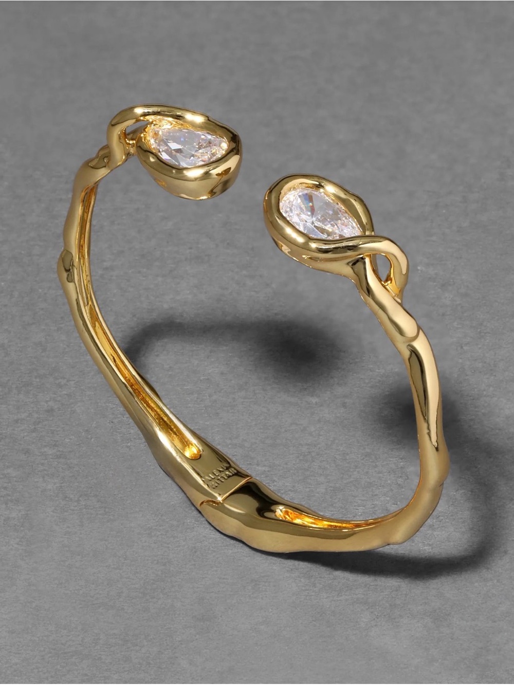NEW Alexis Bittar Asterales Capped Hinge Cuff Bracelet Pear Teardrop C Z AU20